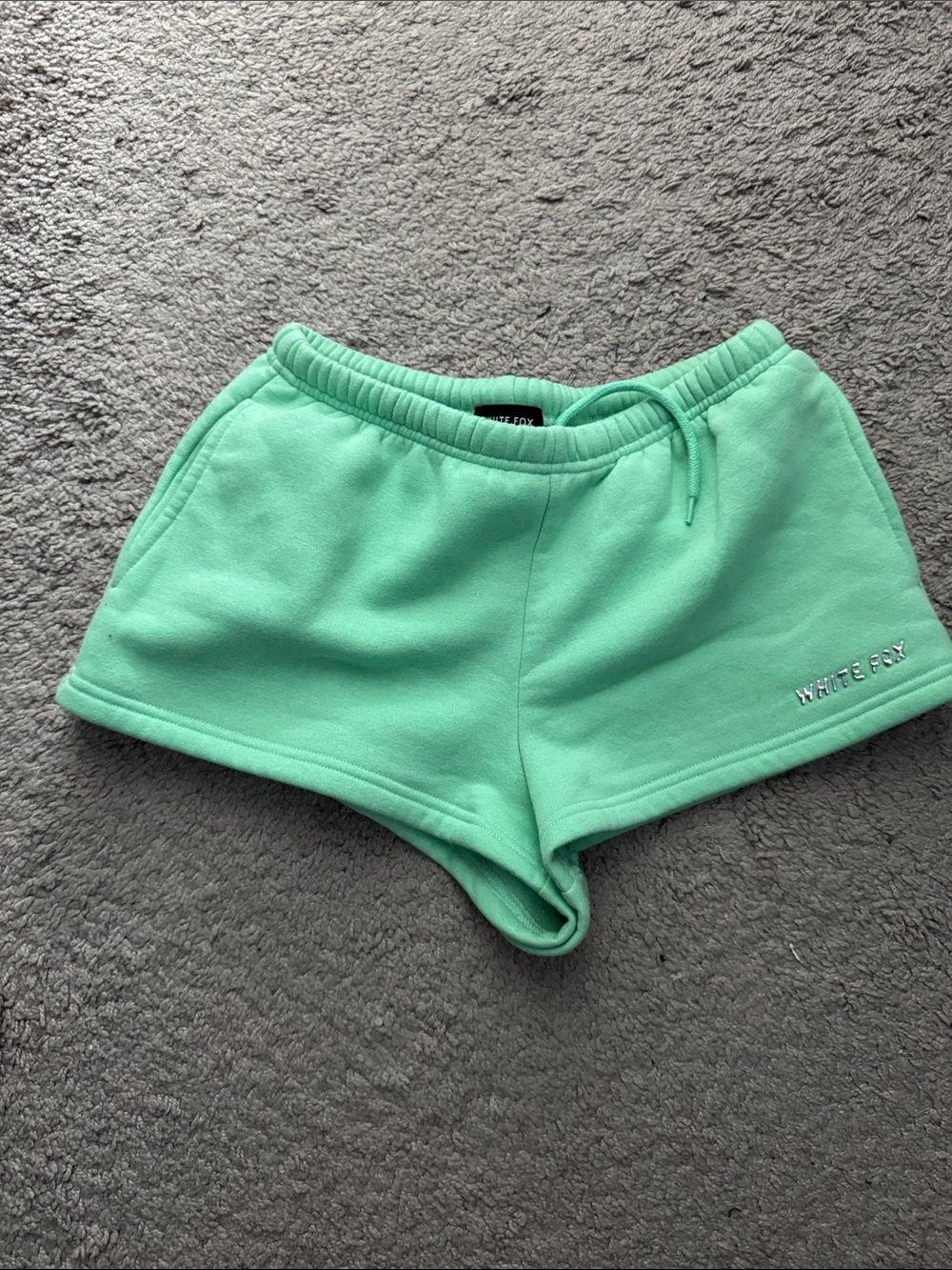 White Fox Boutique Mint Green Fleece Athletic Shorts